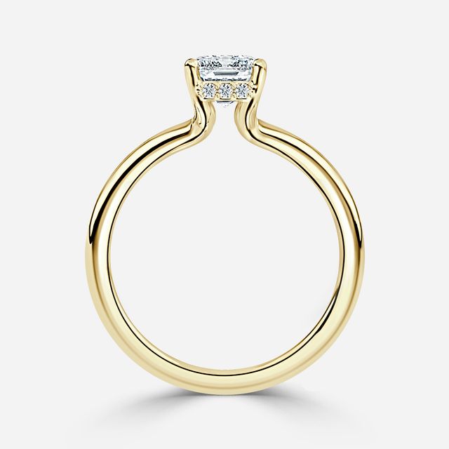 Sasha Yellow Gold Hidden Halo Engagement Ring