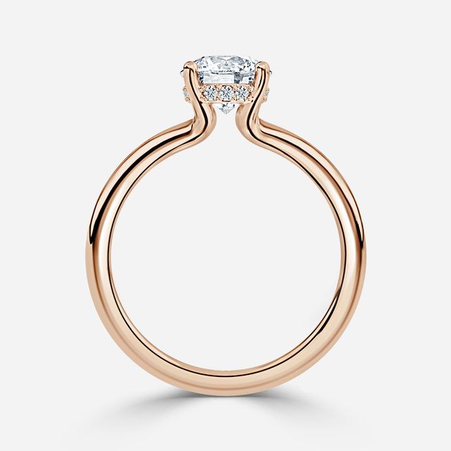 Sasha Rose Gold Hidden Halo Engagement Ring