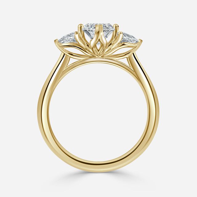 Ciara Yellow Gold Trilogy Engagement Ring