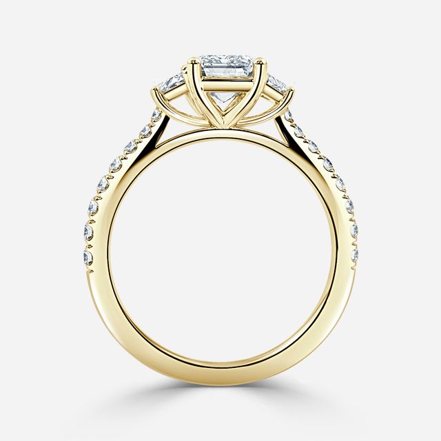 Vedette Yellow Gold Trilogy Engagement Ring
