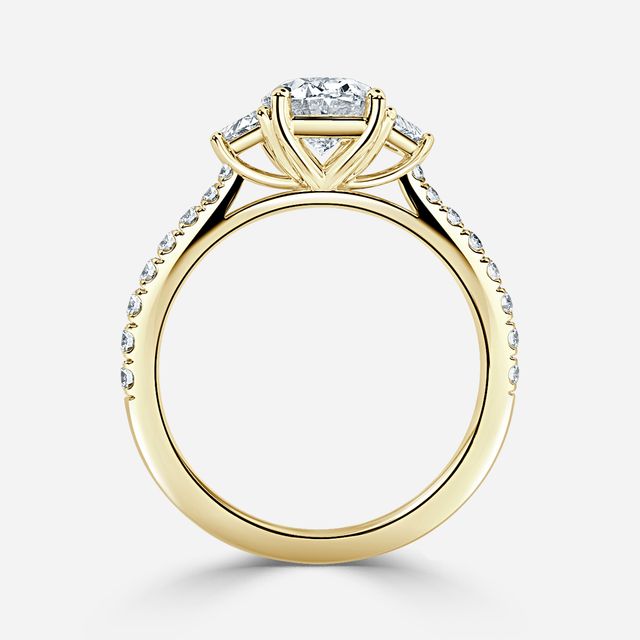Vedette Yellow Gold Trilogy Engagement Ring