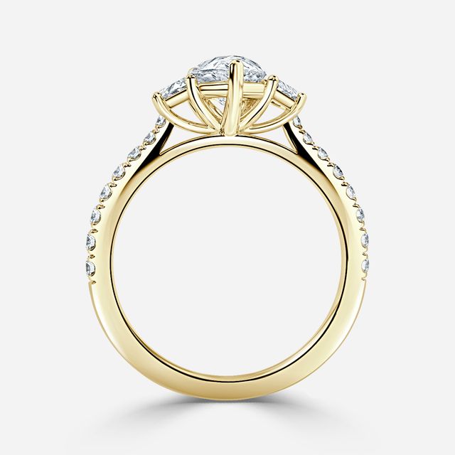 Vedette Yellow Gold Trilogy Engagement Ring