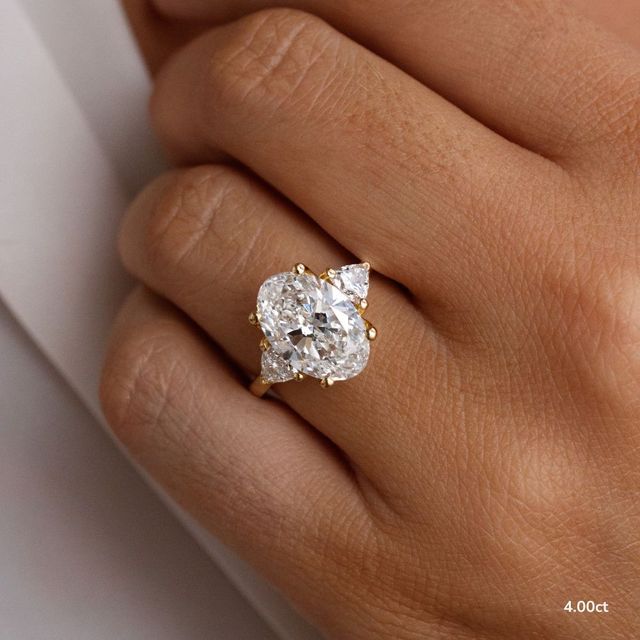 Ciara Yellow Gold Trilogy Engagement Ring