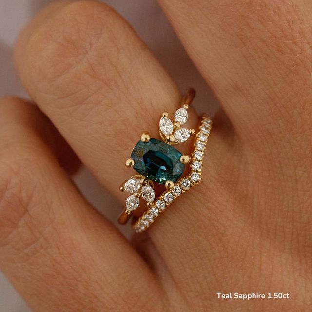 Adriana Yellow Gold Flower Engagement Ring