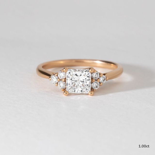 Isabella Rose Gold Flower Engagement Ring