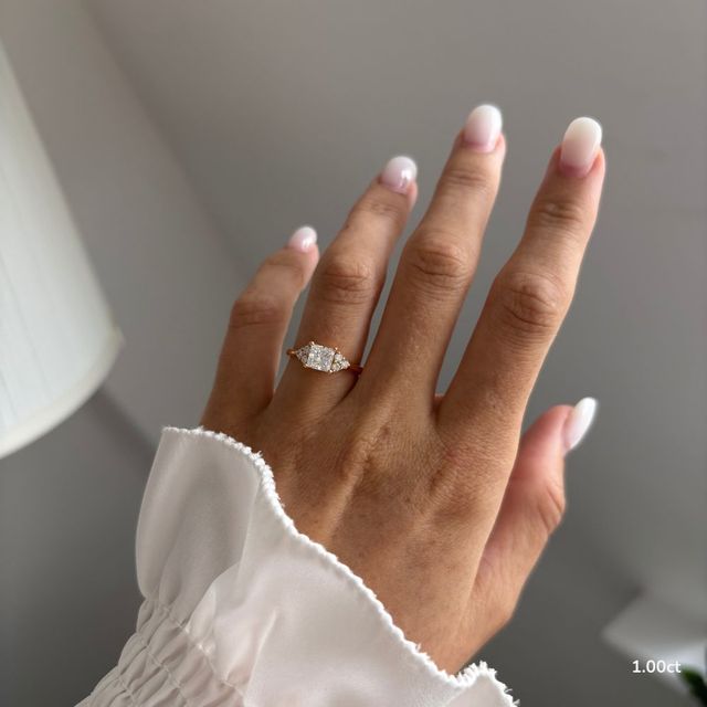 Isabella Rose Gold Flower Engagement Ring