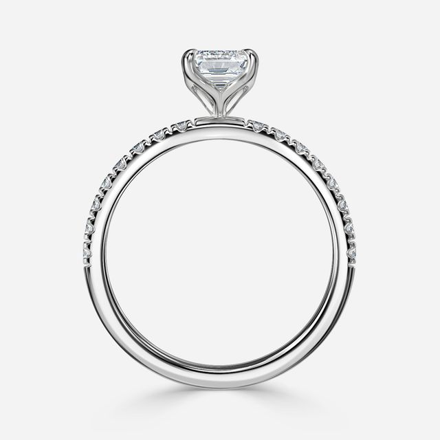 Delaila Pave White Gold Flower Engagement Ring