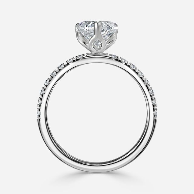 Delaila Pave White Gold Flower Engagement Ring