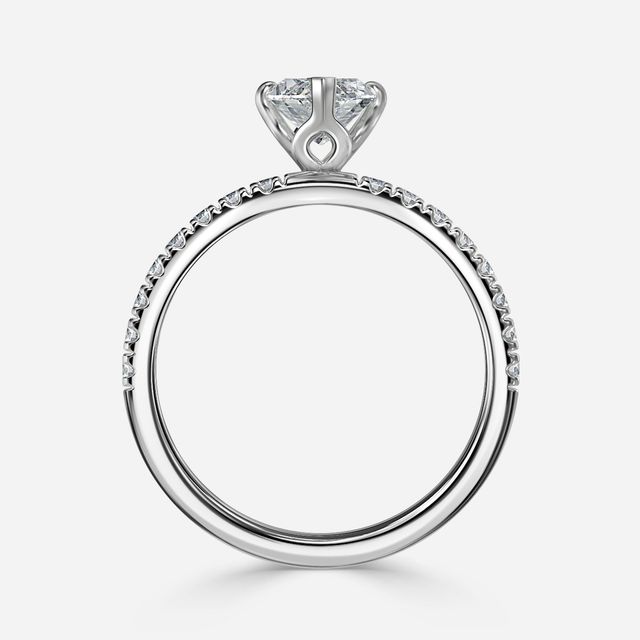 Delaila Pave White Gold Flower Engagement Ring