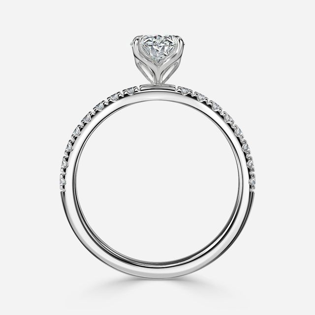 Delaila Pave Platinum Flower Engagement Ring