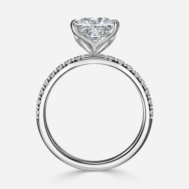 Delaila Pave White Gold Flower Engagement Ring
