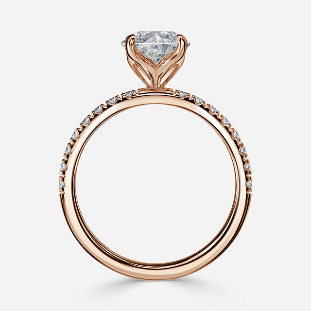 Delaila Pave Rose Gold Flower Engagement Ring