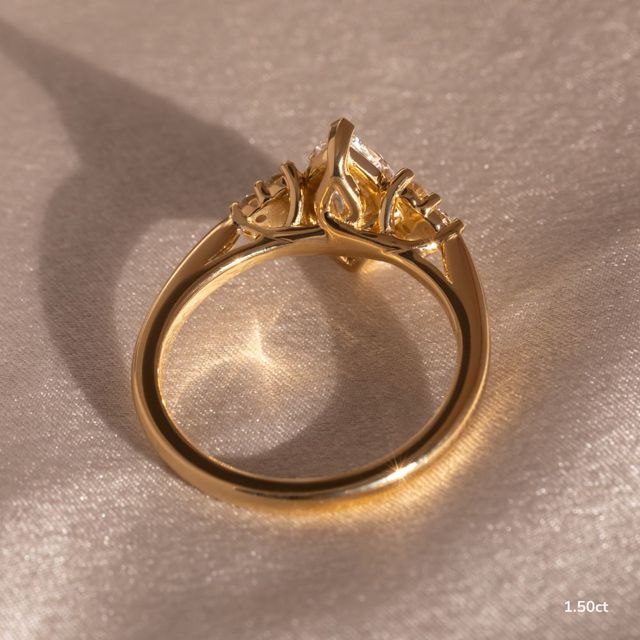 Isabella Yellow Gold Flower Engagement Ring