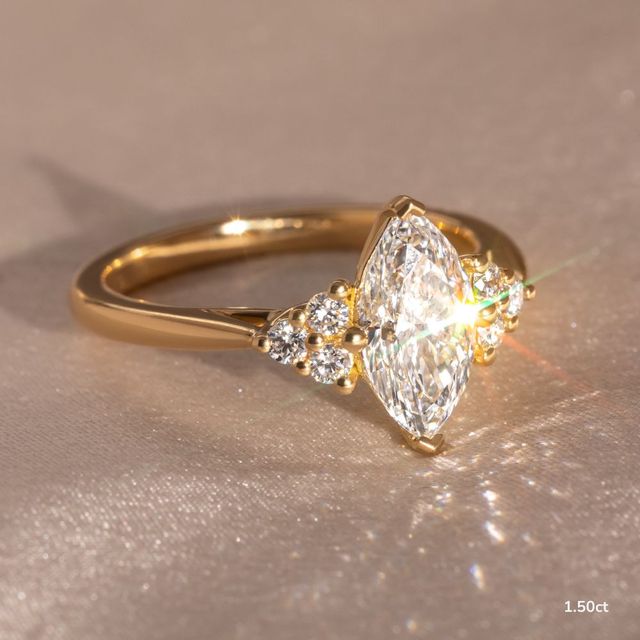 Isabella Yellow Gold Flower Engagement Ring