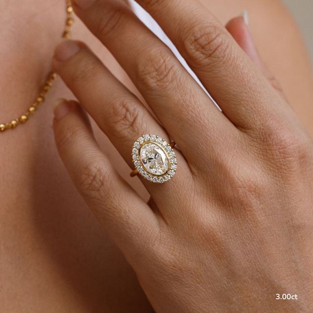 Aruna Yellow Gold Halo Engagement Ring