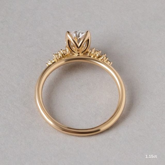 Everest Yellow Gold Flower Engagement Ring