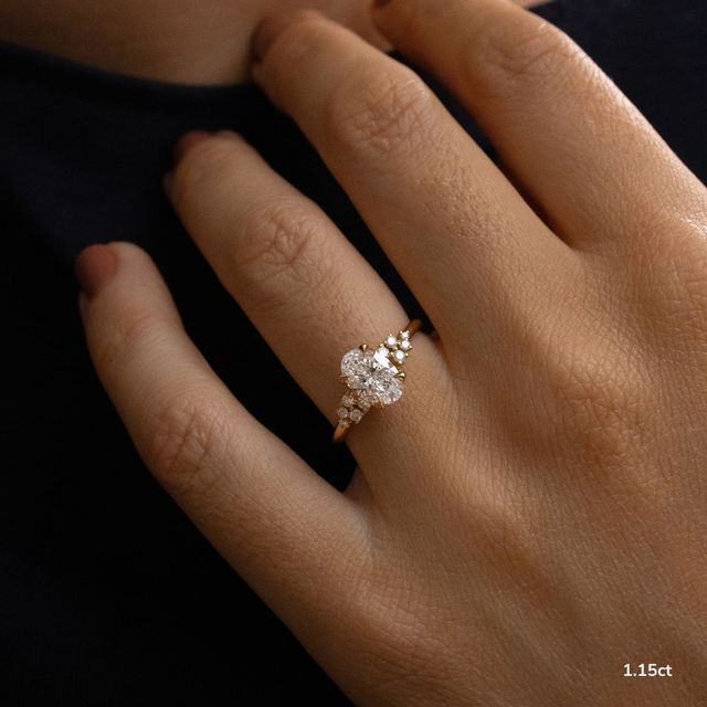 Everest Yellow Gold Flower Engagement Ring