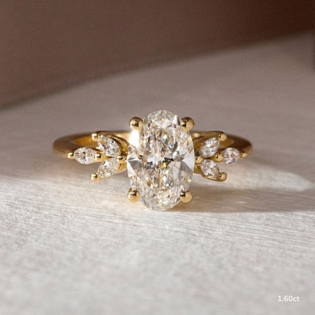 Adriana Yellow Gold Trilogy Engagement Ring