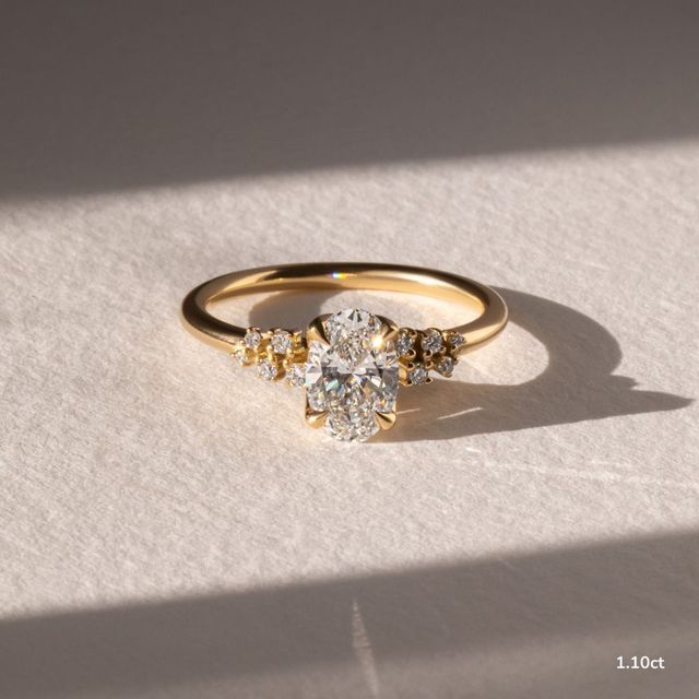 Everest Yellow Gold Cluster Engagement Ring