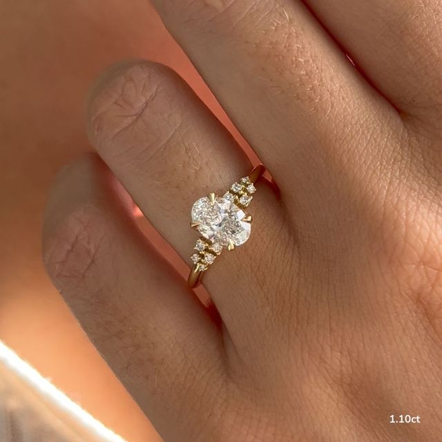 Everest Yellow Gold Cluster Engagement Ring