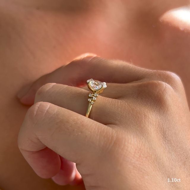 Everest Yellow Gold Cluster Engagement Ring