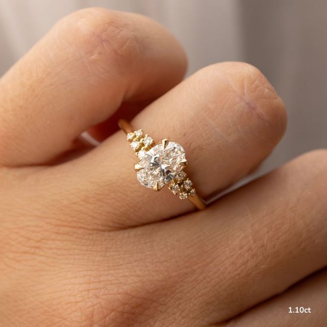 Everest Yellow Gold Cluster Engagement Ring