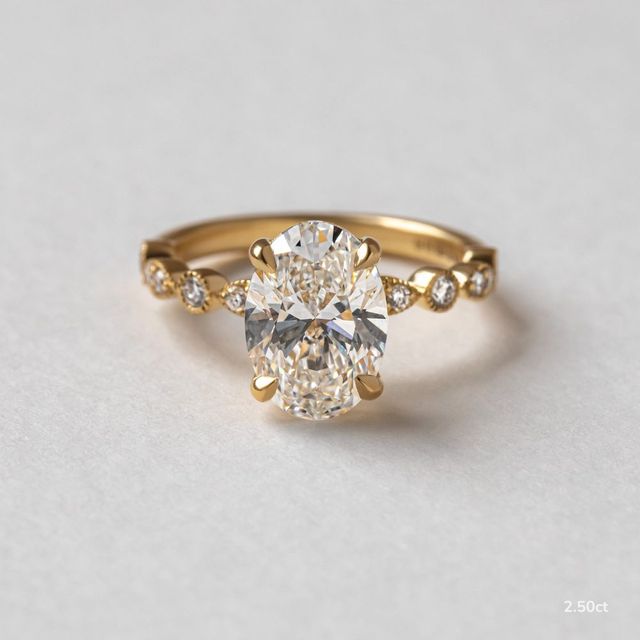 Laura Yellow Gold Marquise And Round Diamond Band Engagement Ring