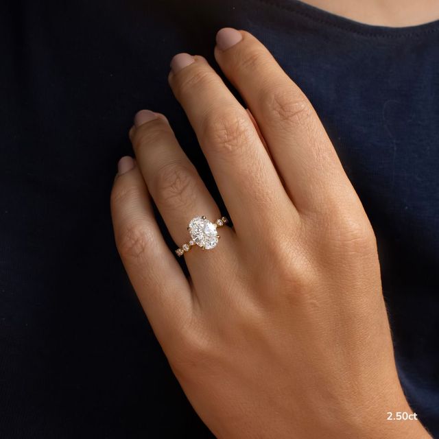 Laura Yellow Gold Marquise And Round Diamond Band Engagement Ring