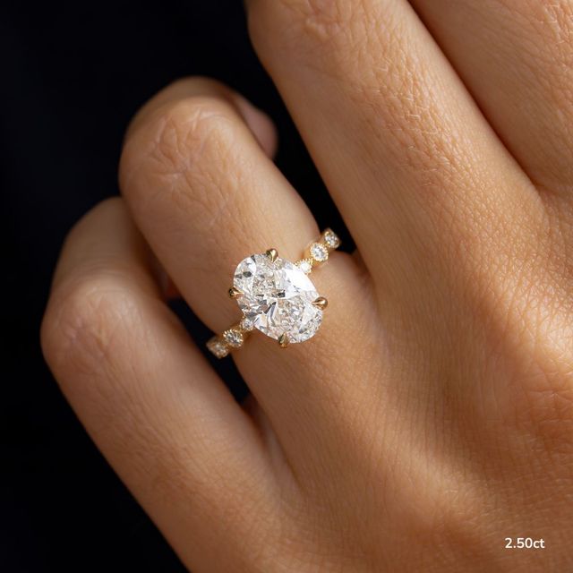 Laura Yellow Gold Marquise And Round Diamond Band Engagement Ring