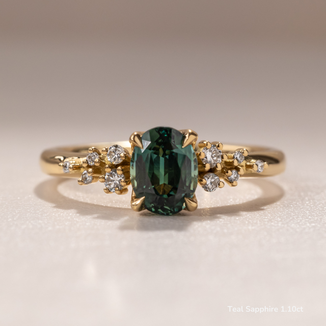 Everest Yellow Gold Cluster Engagement Ring
