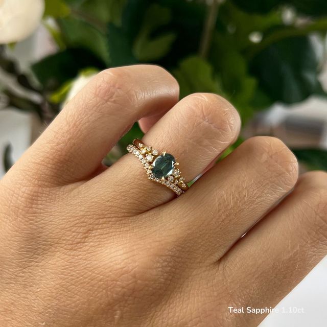 Everest Yellow Gold Cluster Engagement Ring
