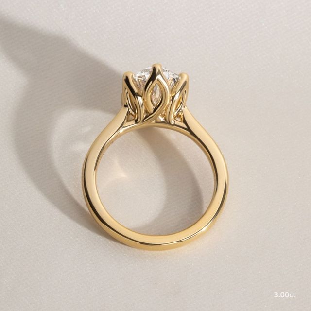 Elswin Yellow Gold Flower Engagement Ring