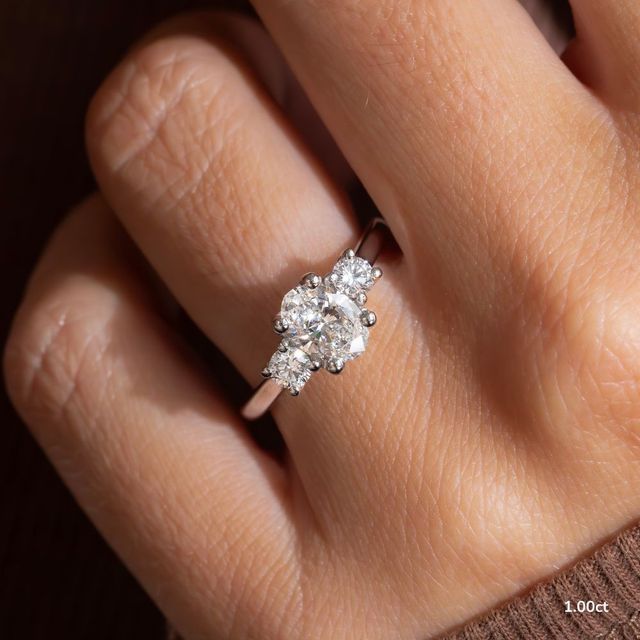 Rohini White Gold Flower Engagement Ring