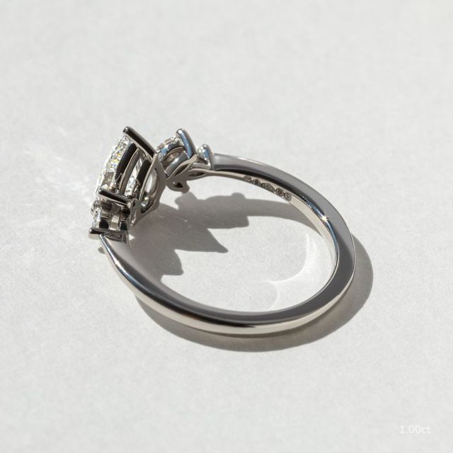 Adriana White Gold Flower Engagement Ring