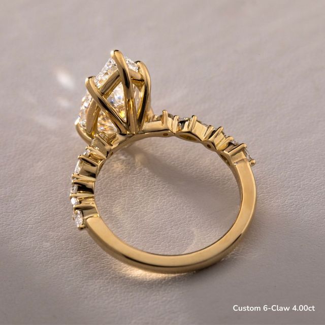 Laura Yellow Gold Marquise And Round Diamond Band Engagement Ring