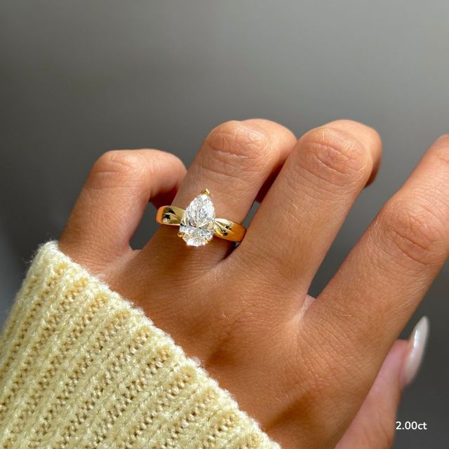 Vri Yellow Gold Solitaire Engagement Ring