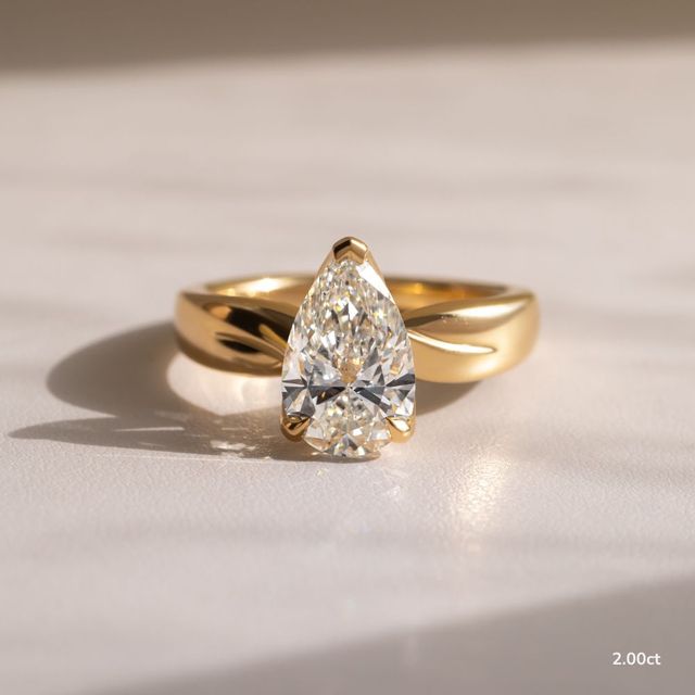 Vri Yellow Gold Solitaire Engagement Ring