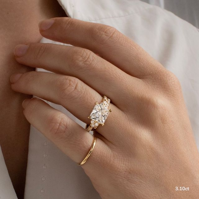 Mithrial Yellow Gold Trilogy Engagement Ring