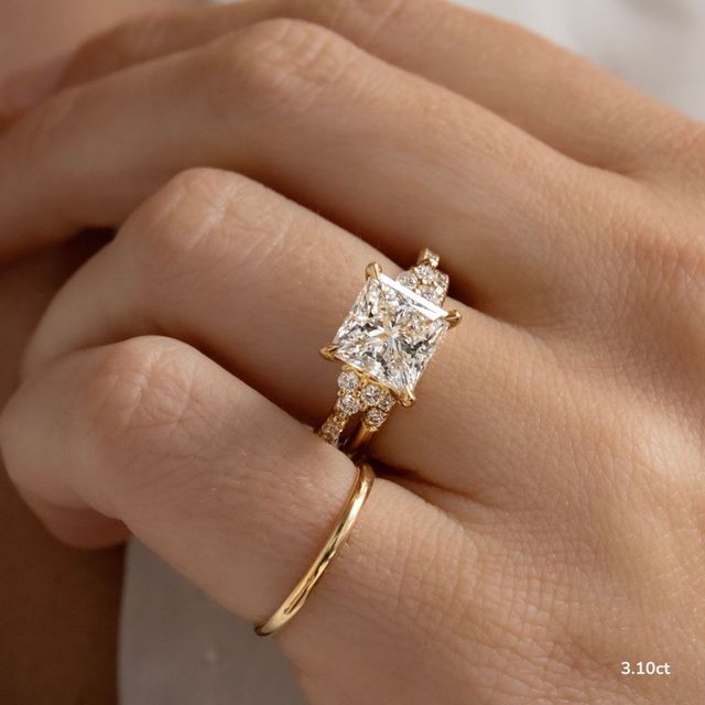 Mithrial Yellow Gold Trilogy Engagement Ring