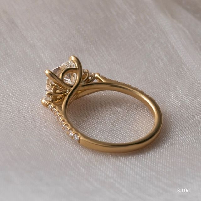 Mithrial Yellow Gold Trilogy Engagement Ring