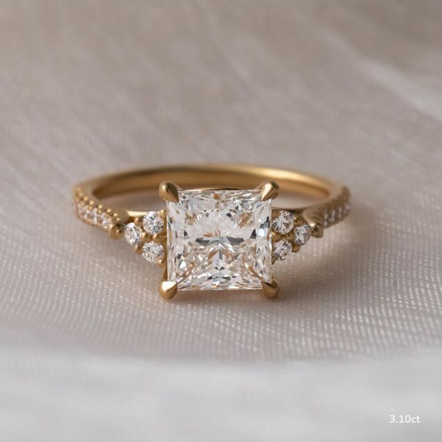 Mithrial Yellow Gold Trilogy Engagement Ring