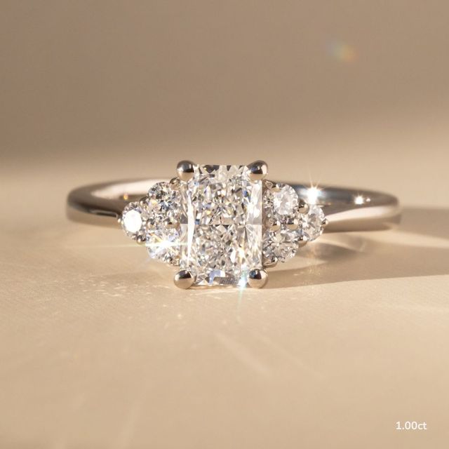 Isabella Platinum Flower Engagement Ring