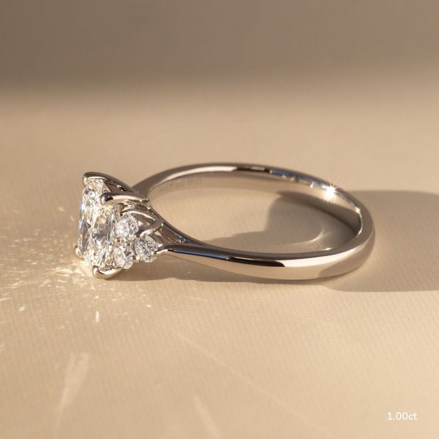 Isabella Platinum Flower Engagement Ring