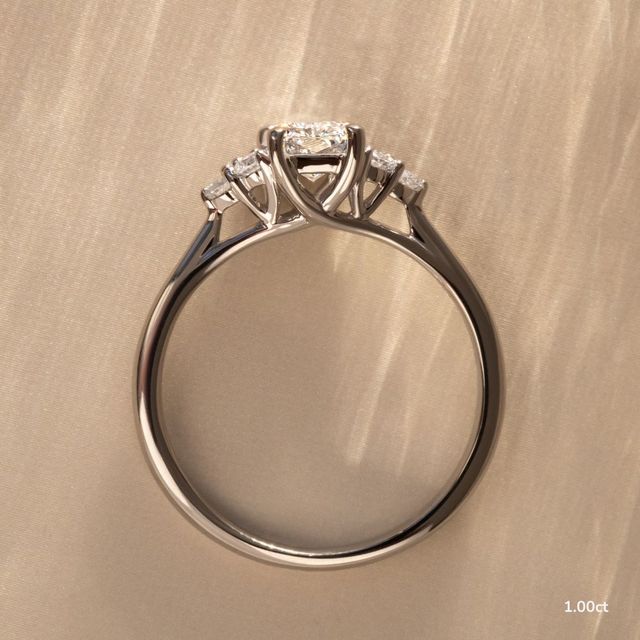 Isabella Platinum Flower Engagement Ring