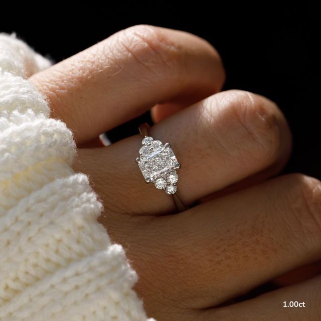 Isabella Platinum Flower Engagement Ring