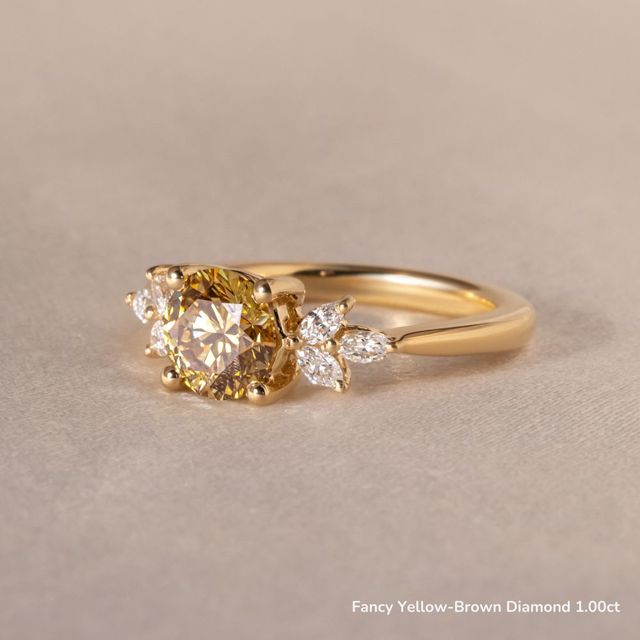 Adriana Yellow Gold Trilogy Engagement Ring