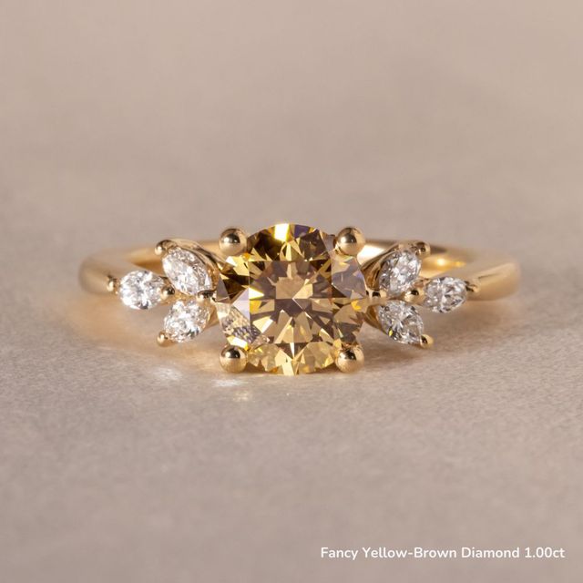 Adriana Yellow Gold Trilogy Engagement Ring