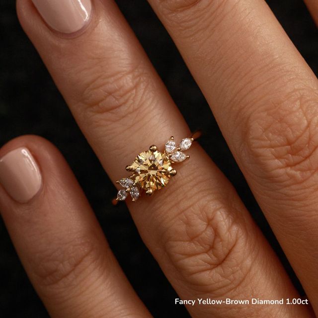Adriana Yellow Gold Trilogy Engagement Ring