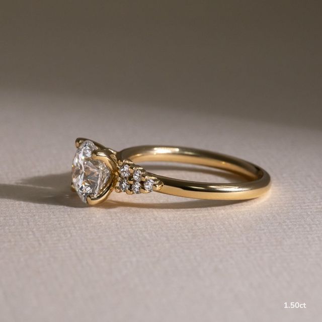 Everest Yellow Gold Flower Engagement Ring