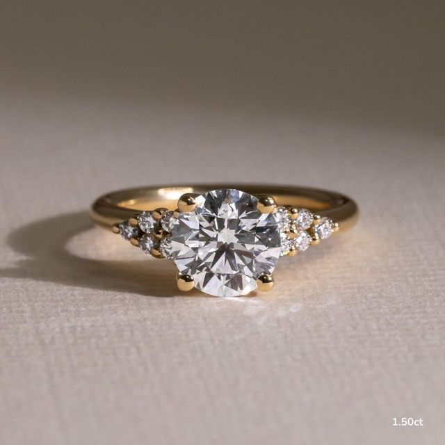 Everest Yellow Gold Flower Engagement Ring